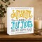 Summer Decor Sign, Inspirational Wooden Box Signs, Coastal Beach Table Decoration, Ocean Theme Home Decor for Living Room Bedroom Kitchen, Sunshine and Flip Flops are My Happy Place Sign 5×5×1.2inches
